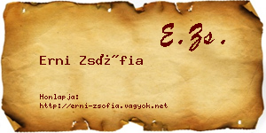 Erni Zsófia névjegykártya